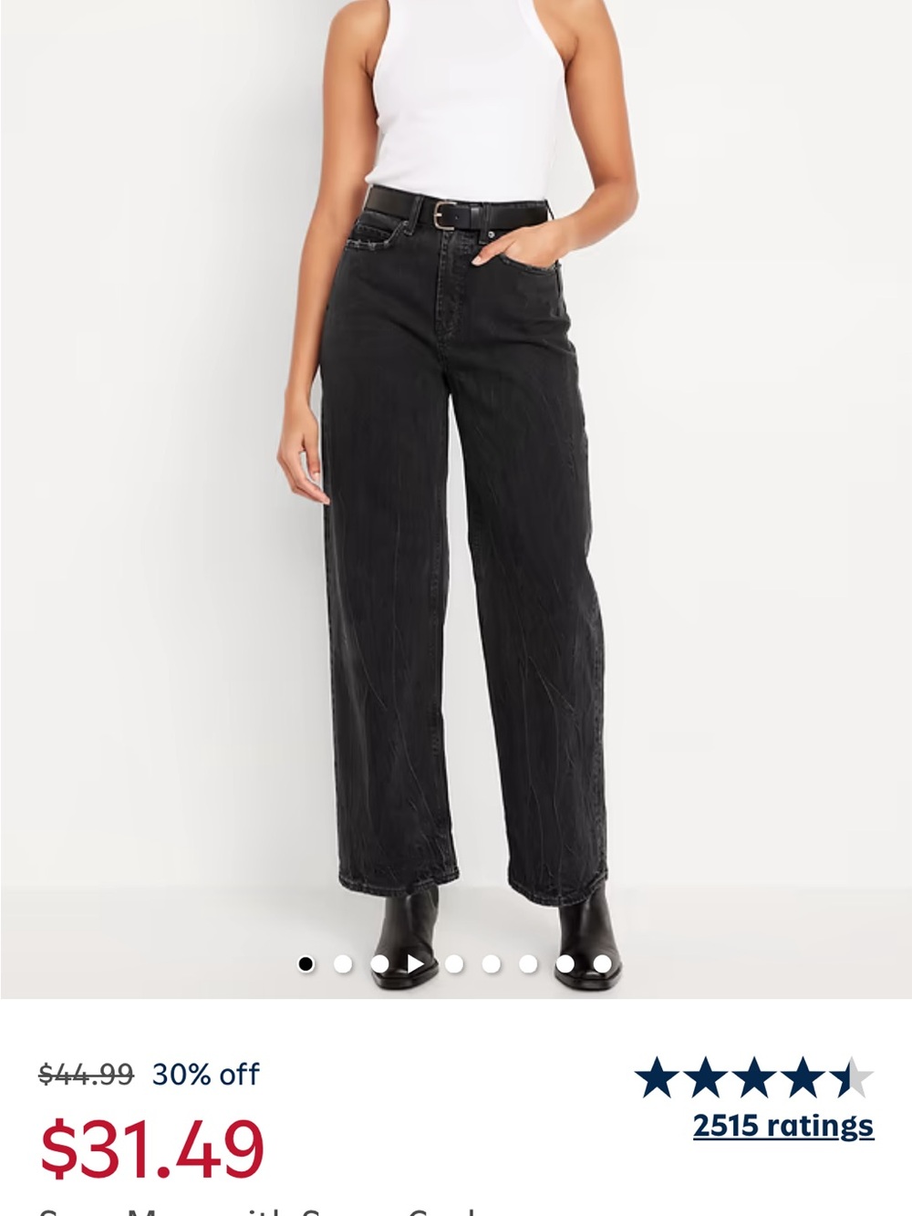 Old Navy Black High-Rise Wide-Leg Jeans